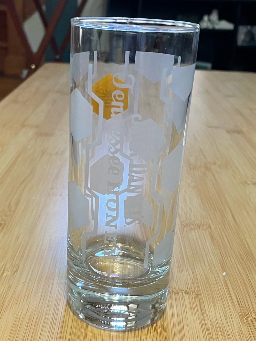 Set of 2 Jack Daniel’s highball glasses, with a honeycomb design